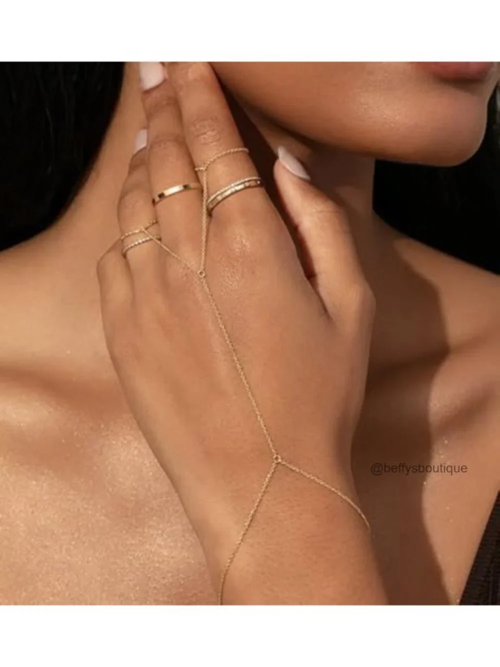 14K Gold Plated Stacking Ring Set Non Tarnish CZ Knuckle Rings Dainty Statement